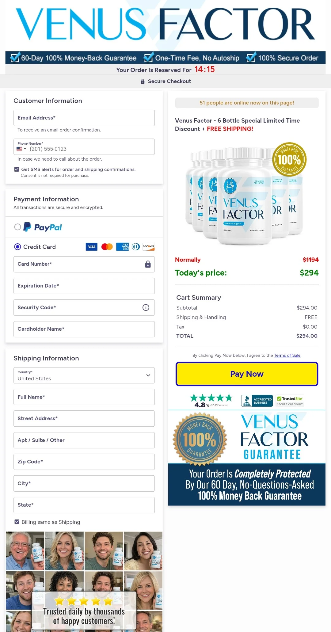 Venus Factor order form